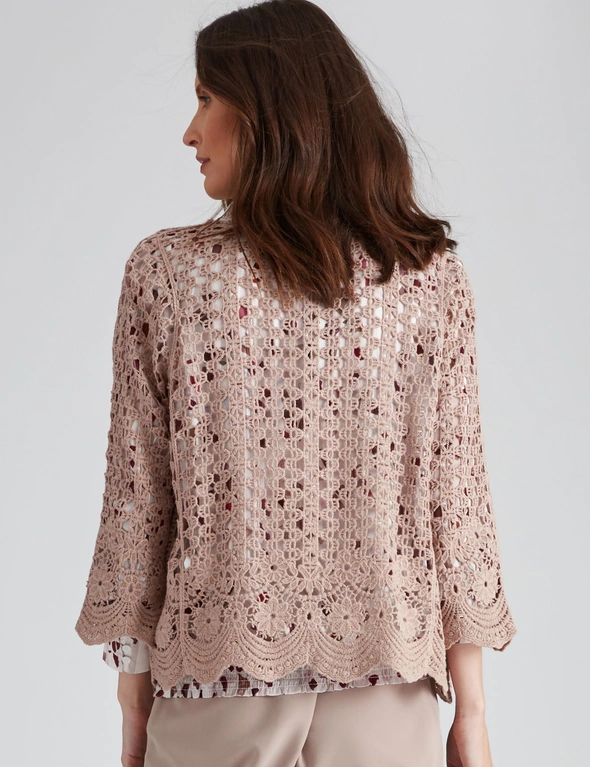 Noni B 3/4 Sleeve Lace Cardigan, hi-res image number null