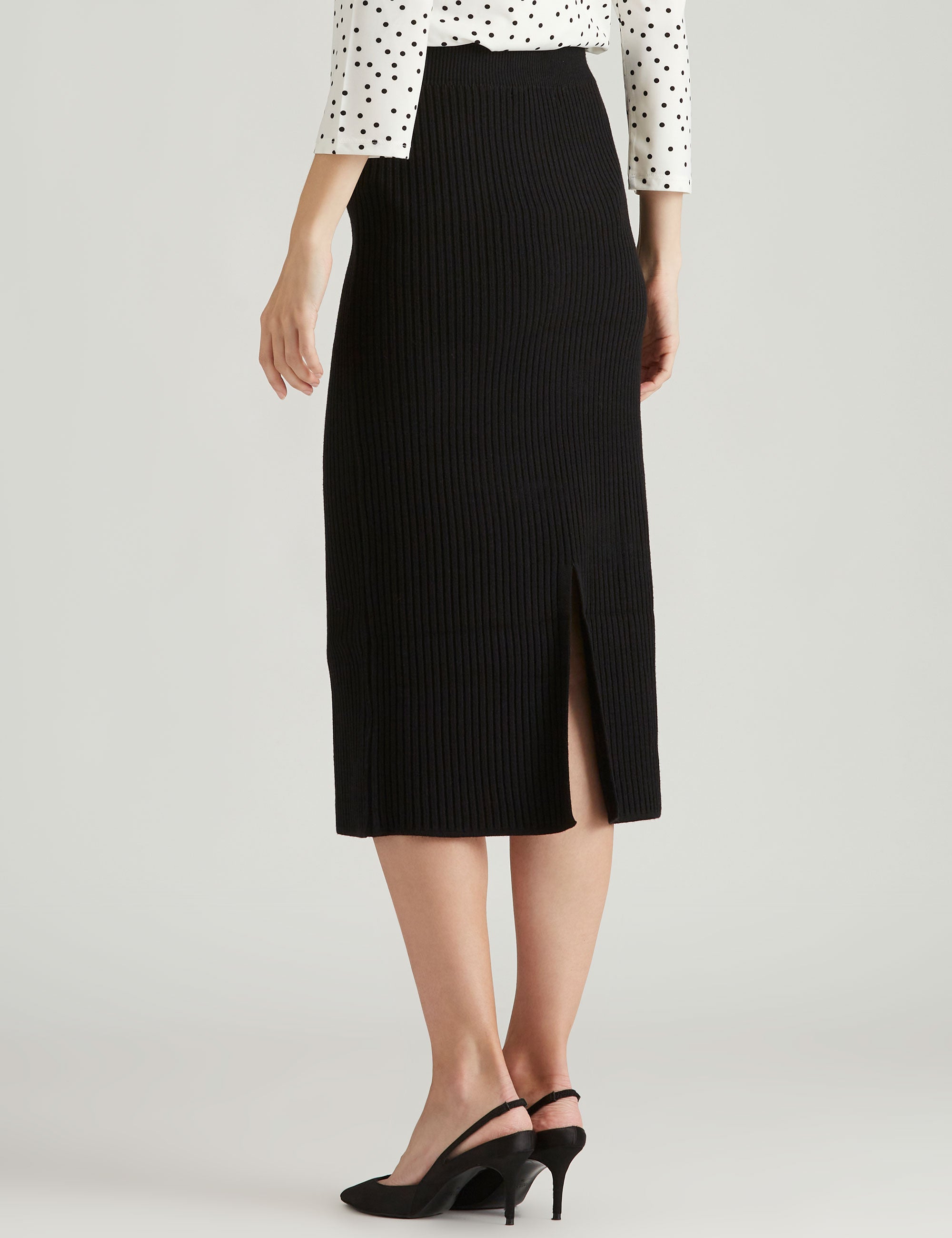 Noni B Ribbeded Knitweart Midi Skirt | EziBuy Australia