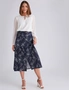 Noni B Button Front Linen Print Skirt, hi-res