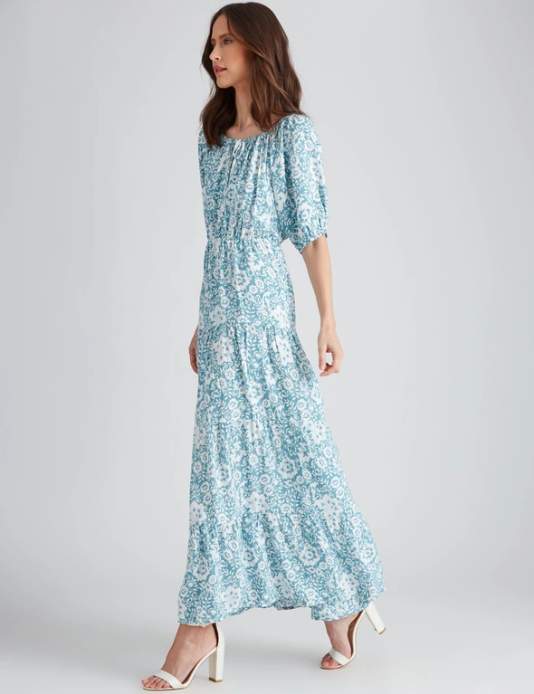 Noni B Ditsy Tiered Maxi Dress, hi-res image number null