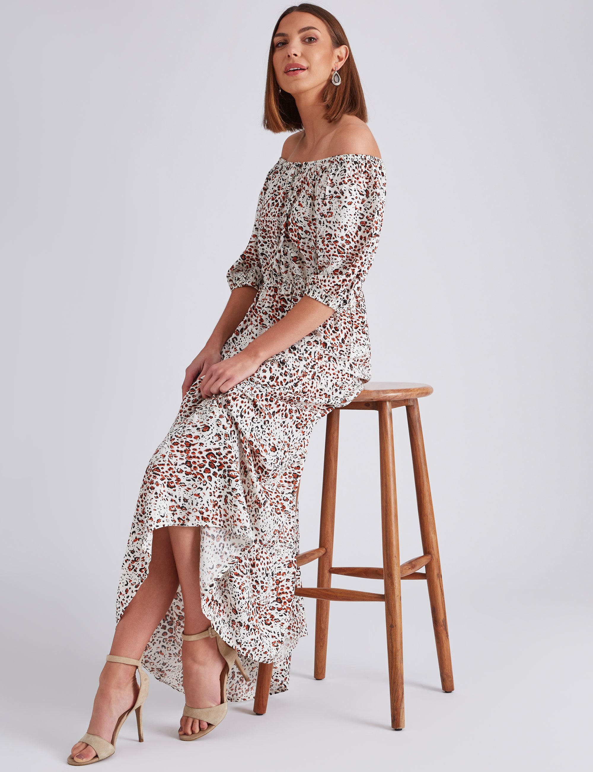 Noni B Printed Tiered Maxi Dress | EziBuy NZ