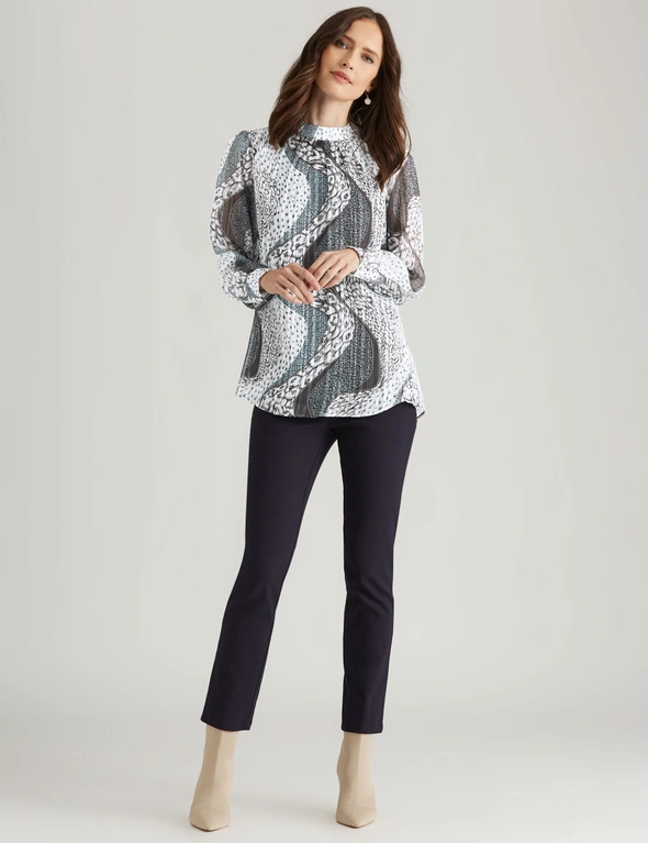 Noni B High Neck Printed Blouse, hi-res image number null