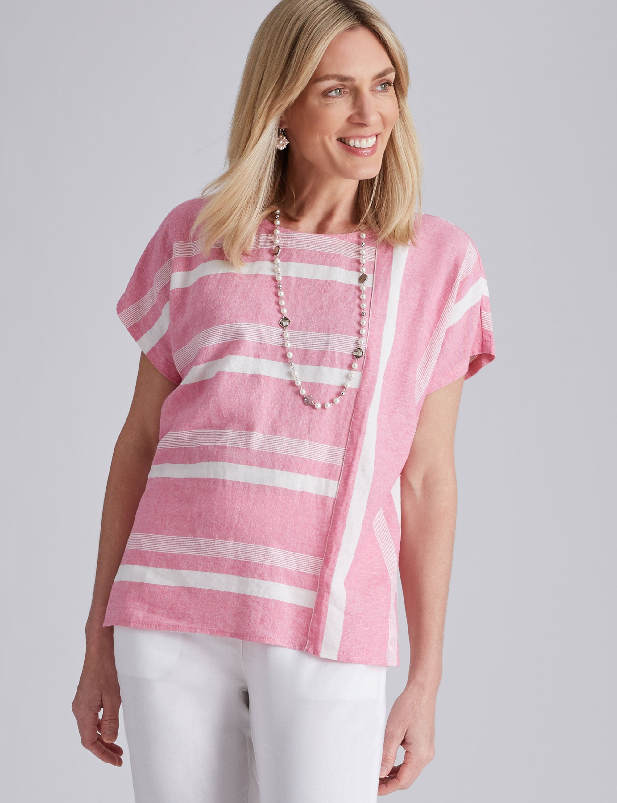 Noni B Stripe Linen Top | Noni B