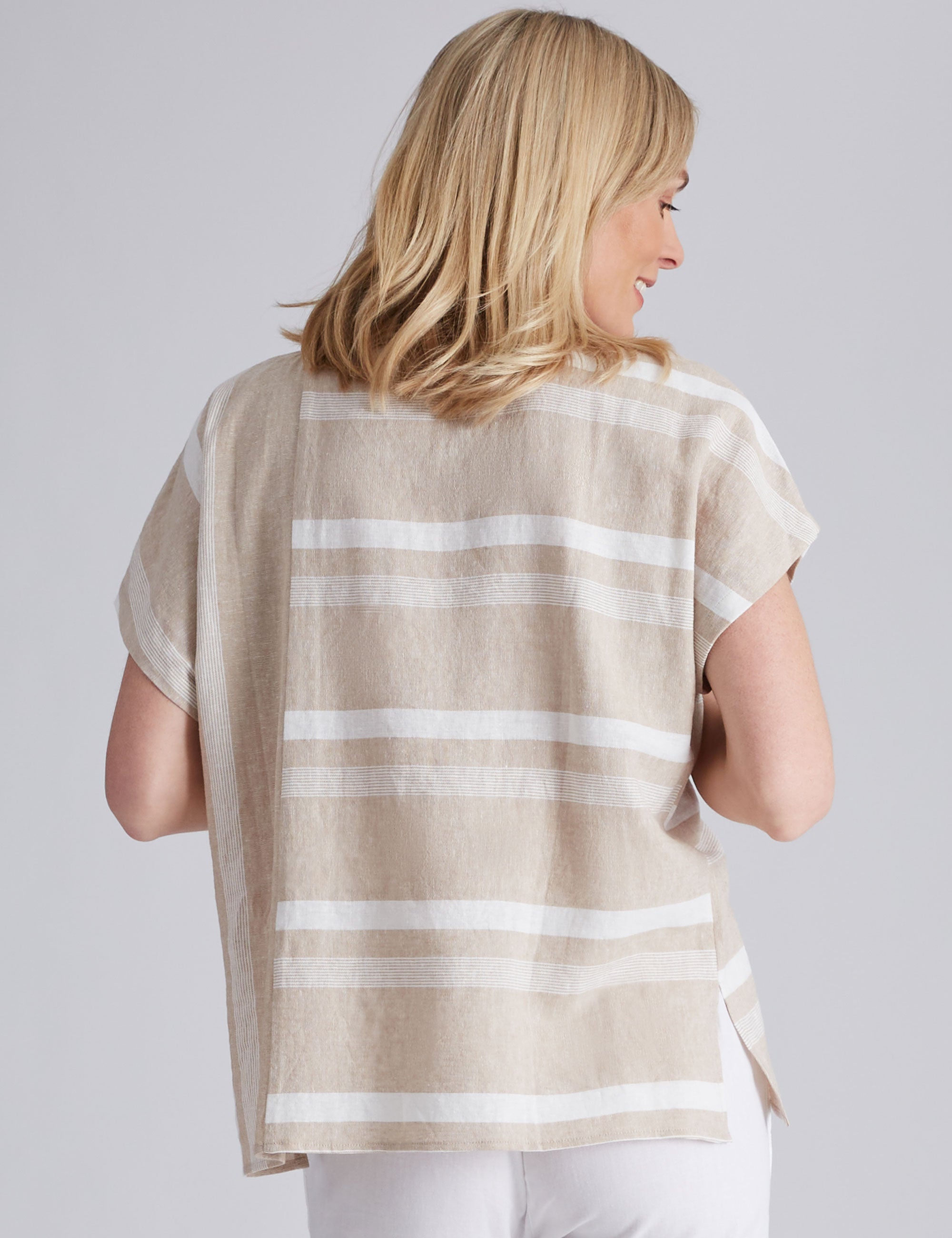 Noni B Stripe Linen Top | Liz Jordan