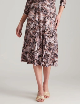 Noni B Leopard A-Line Knitwear Skirt