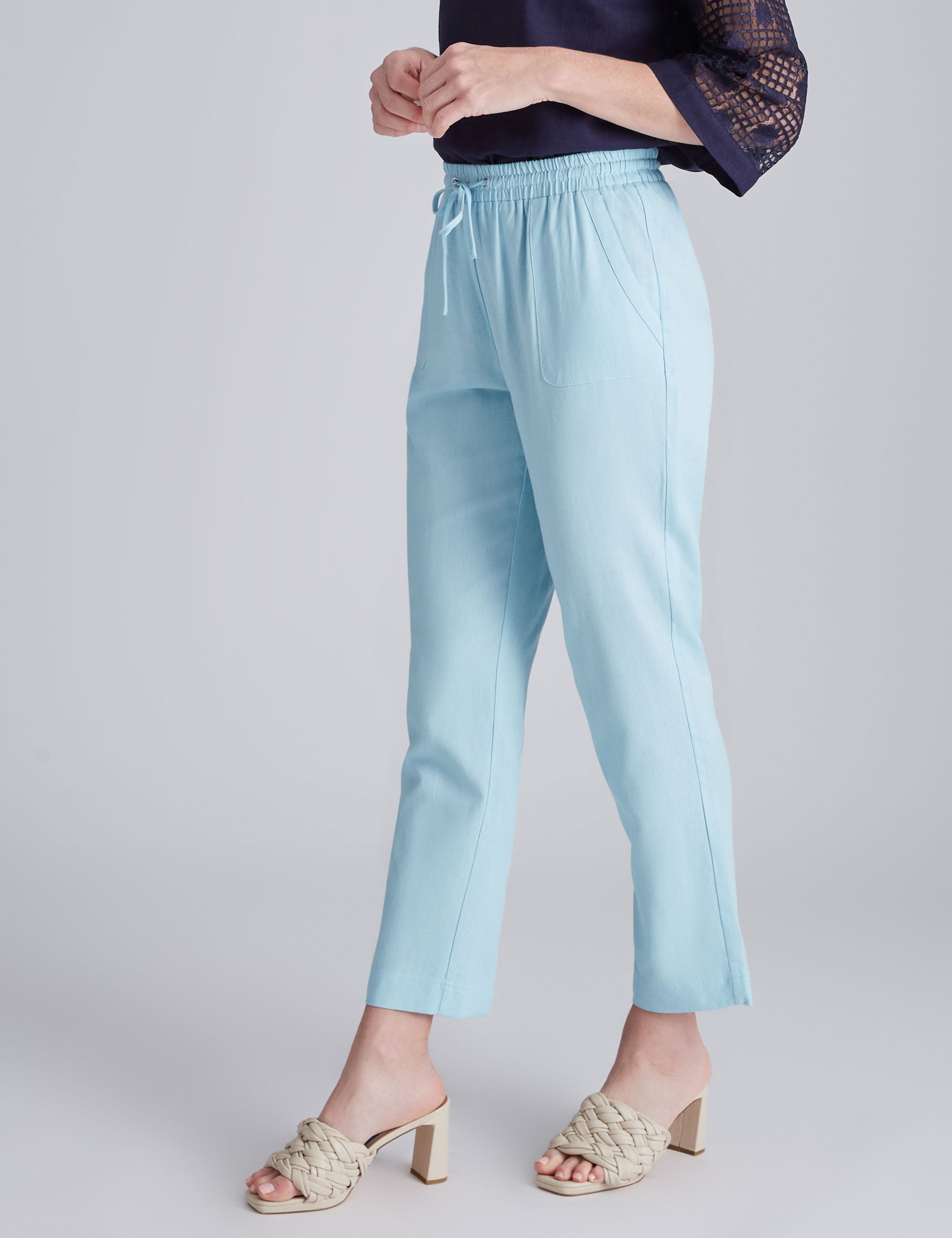 NONI B LINEN DRAWSTRING STRAIGHT PANTS | EziBuy Australia