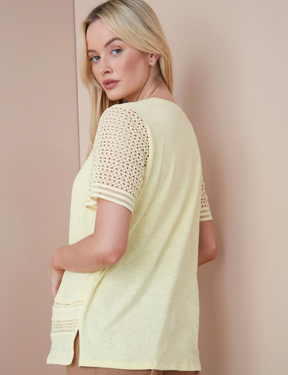 Noni B Lace Sleeve Textured Knitwear Top, hi-res image number null