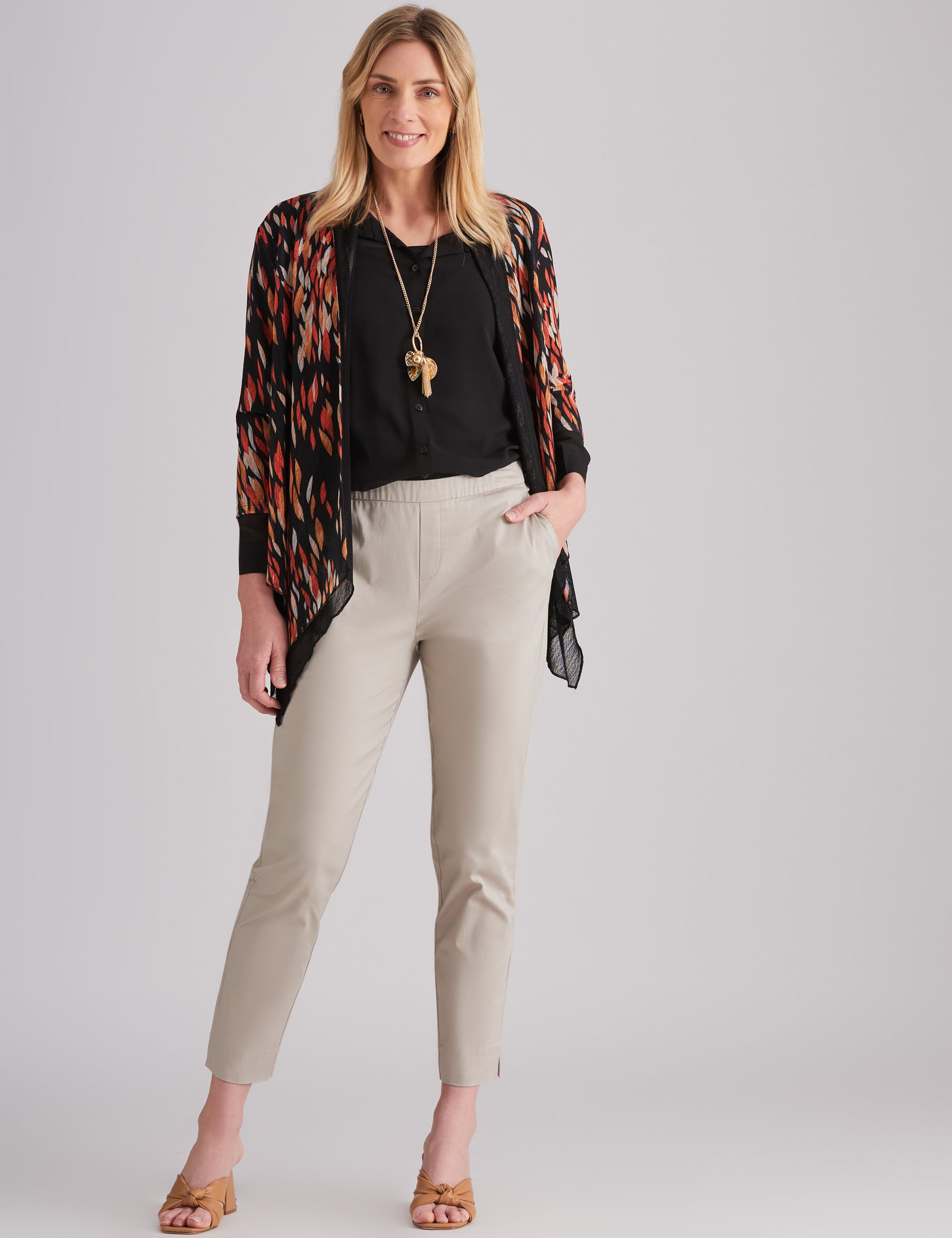 Noni B Double Layer Print Knitwear Jacket | Liz Jordan