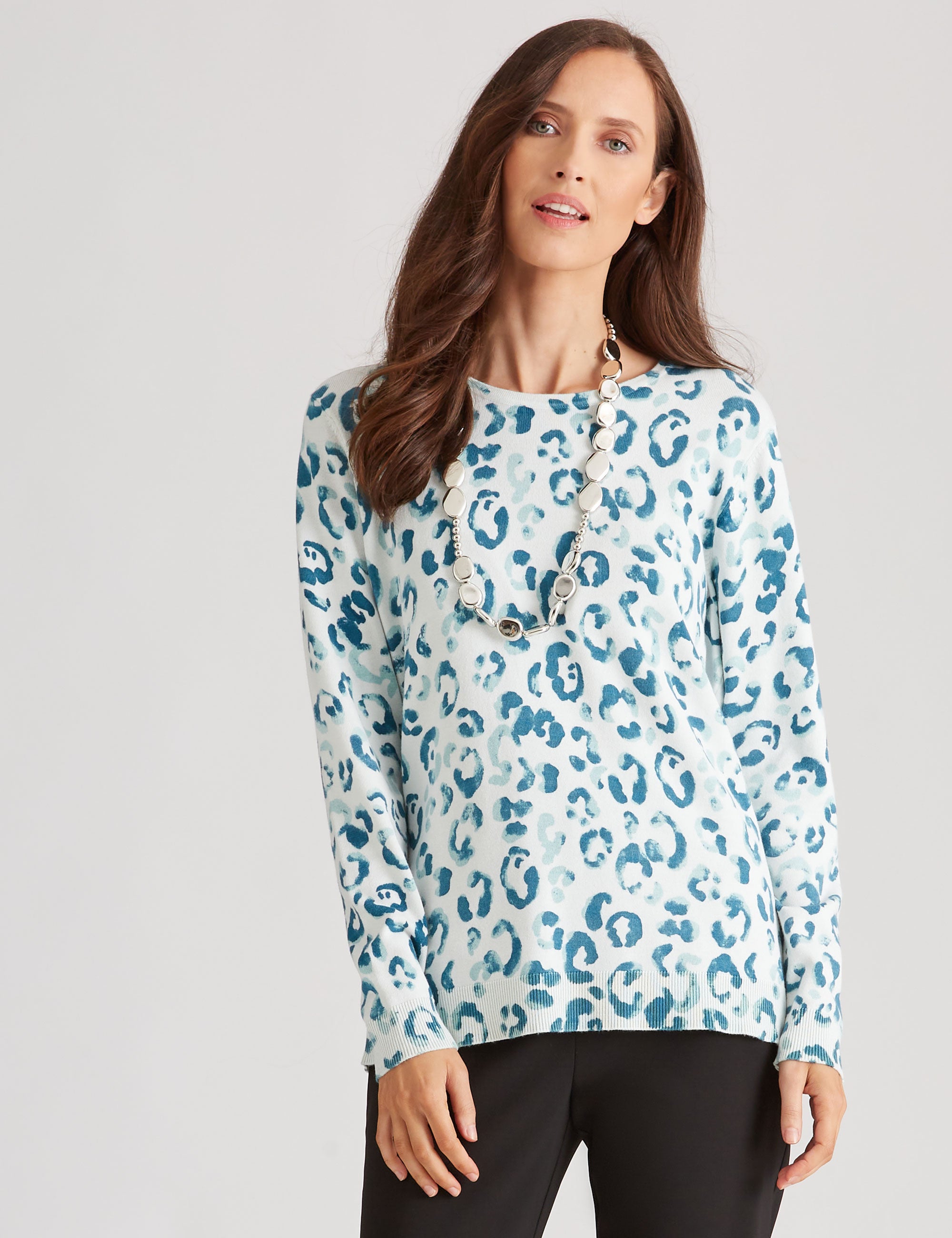 NONI B PRINTED KNITWEAR JUMPER | Liz Jordan