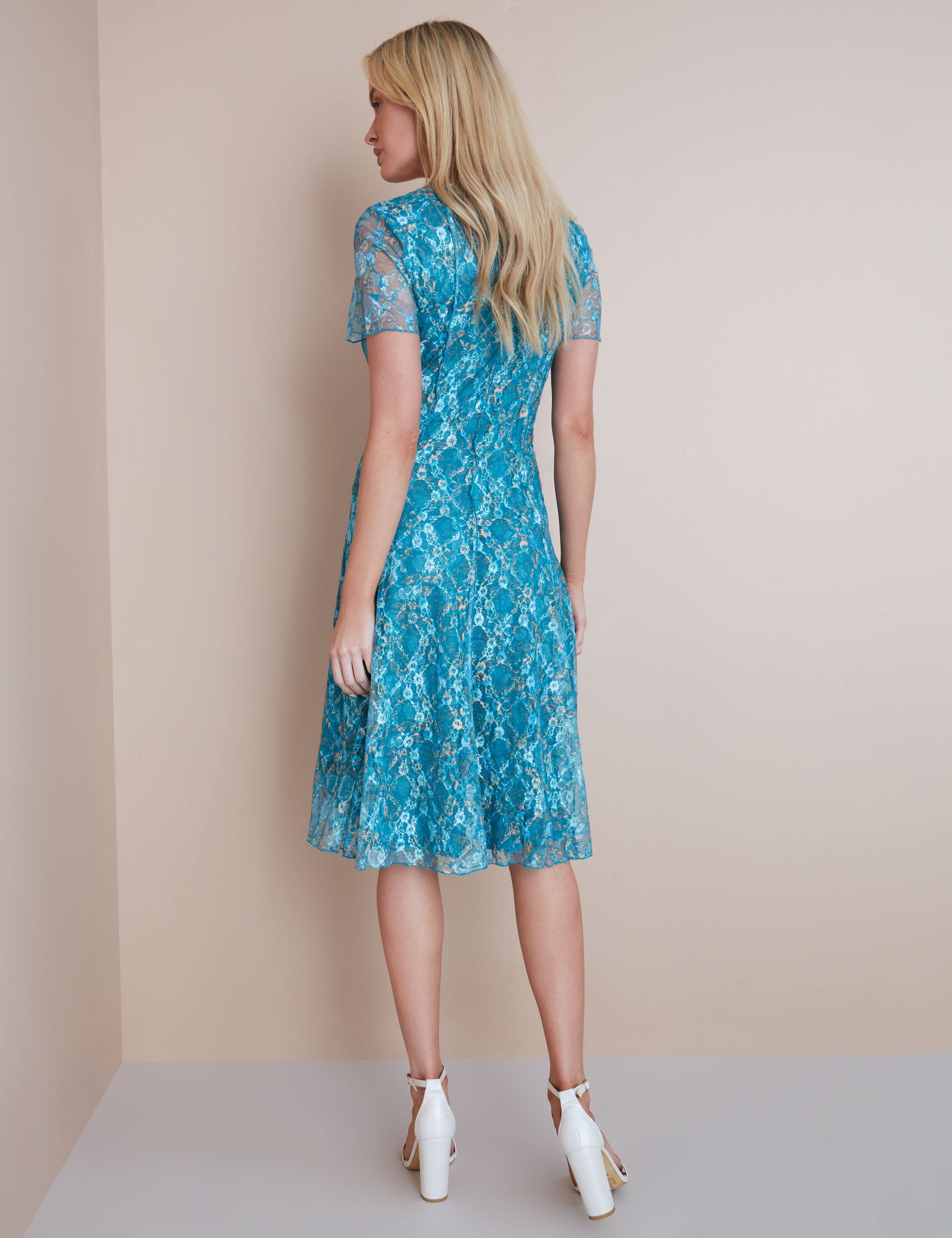 Noni B Panelled Print Lace Dress | Noni B