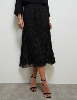 AFTER DARK PLEATED LACE SKIRT