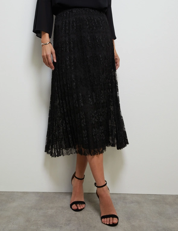 AFTER DARK PLEATED LACE SKIRT, hi-res image number null