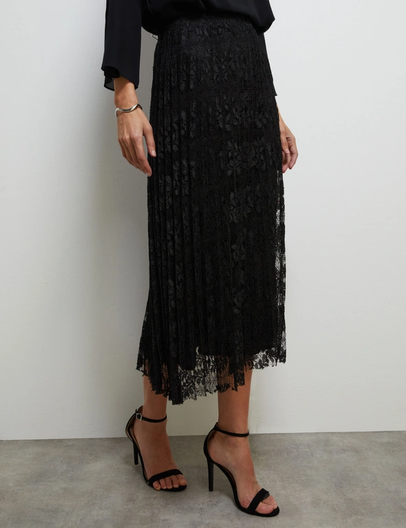 AFTER DARK PLEATED LACE SKIRT | Crossroads