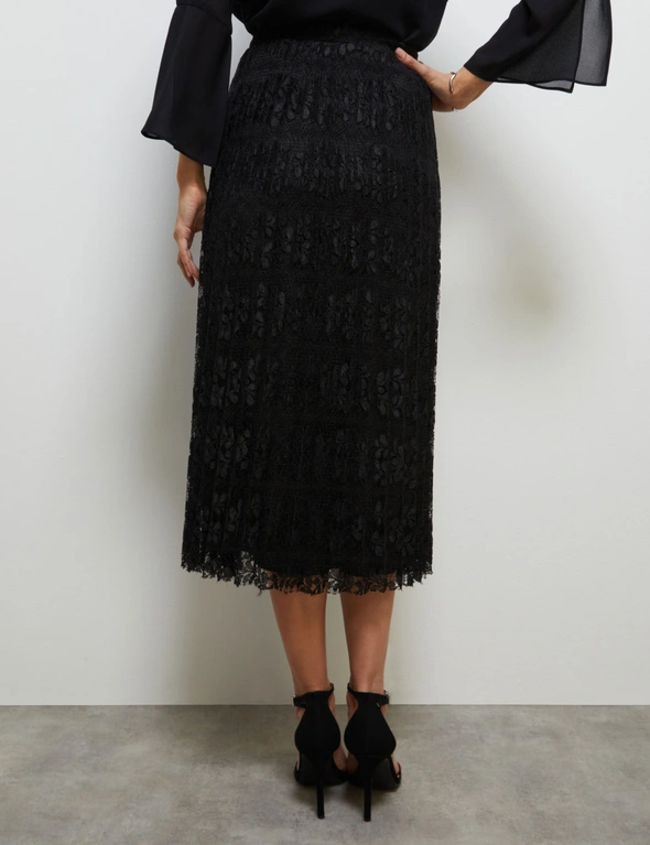 AFTER DARK PLEATED LACE SKIRT, hi-res image number null