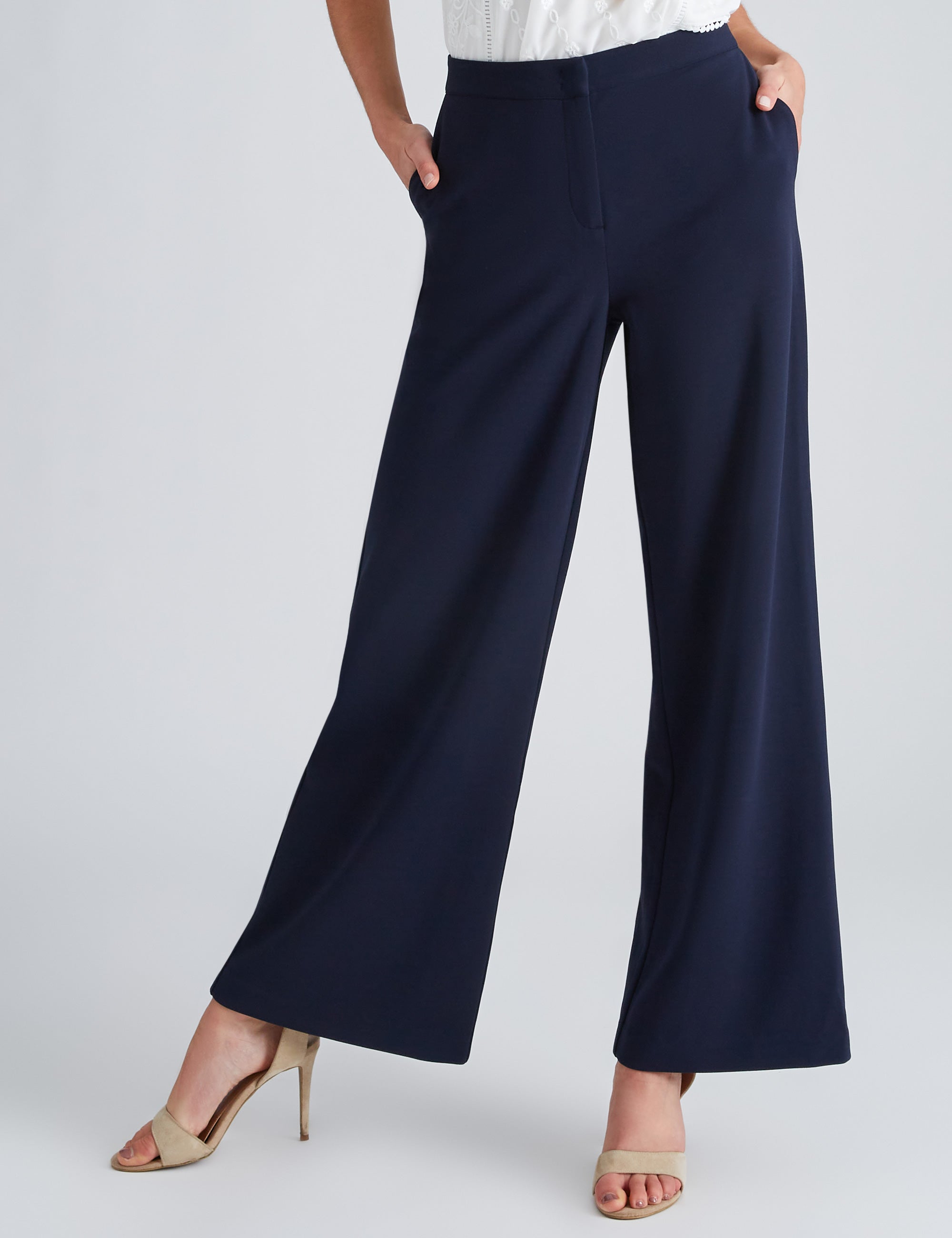 Noni B Stretch Crepe Wide Leg Pants | Liz Jordan