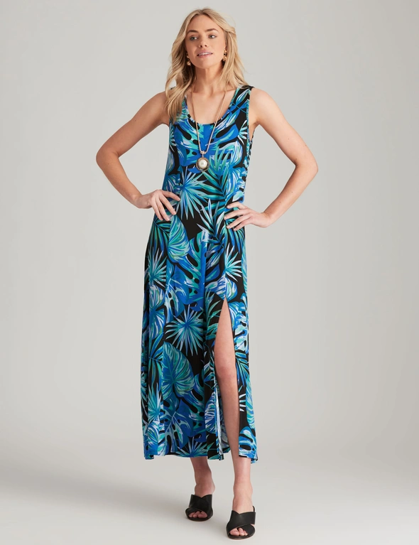 Noni B Palm Print Knitwear Dress | W Lane