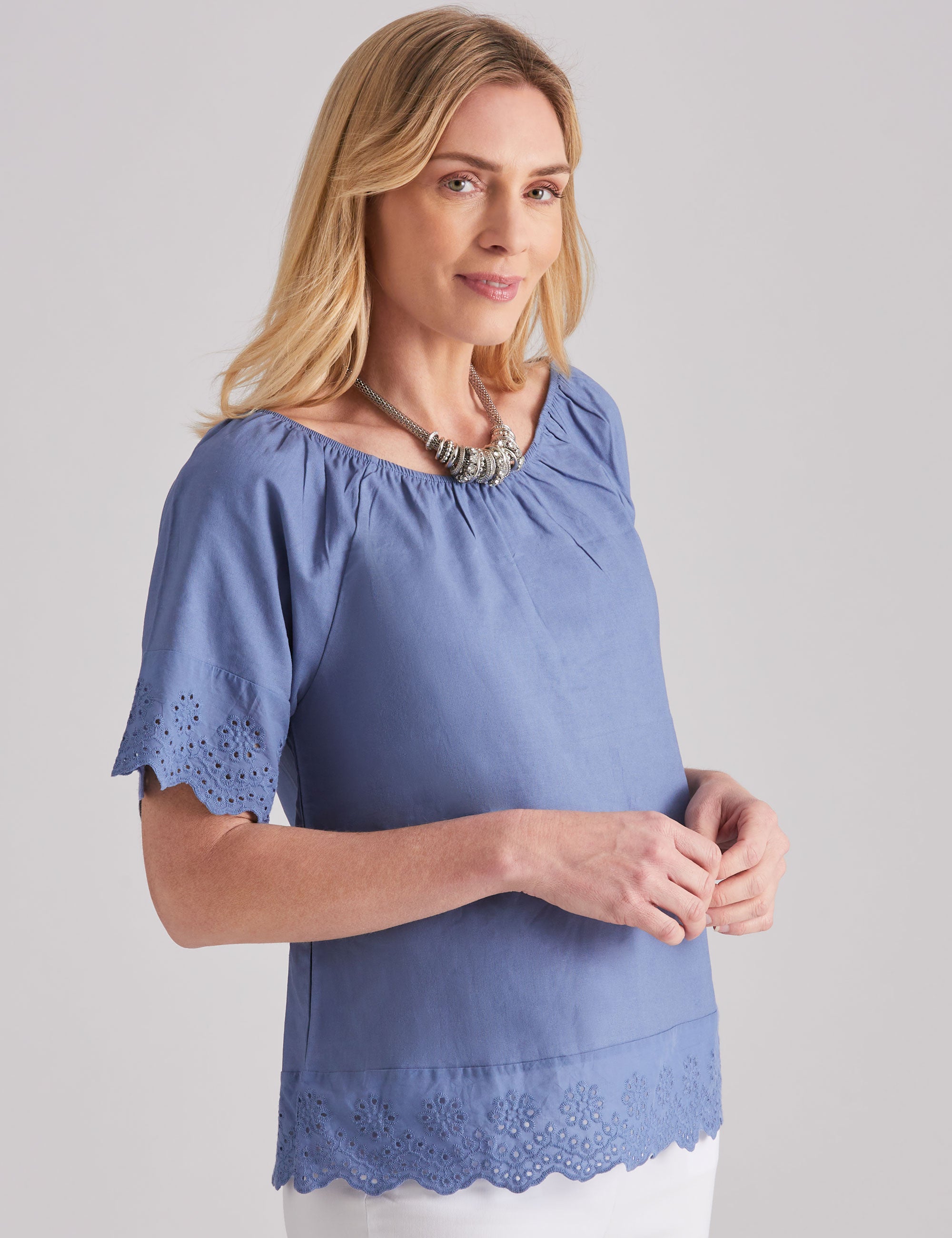 Noni B Embroidered Woven Top | Noni B