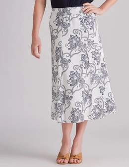 Noni B Paisley Shirred Waist Skirt