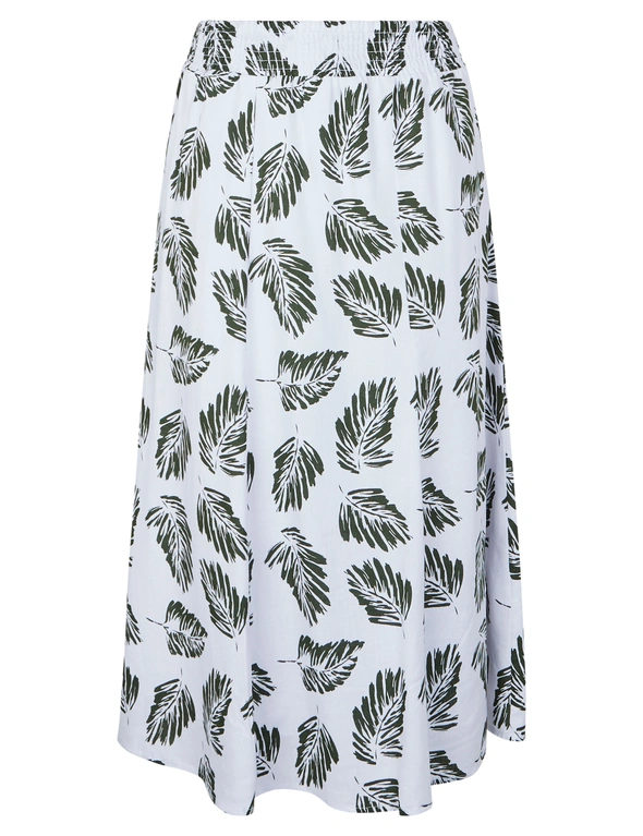Noni B Shirred Waist Linen Skirt, hi-res image number null