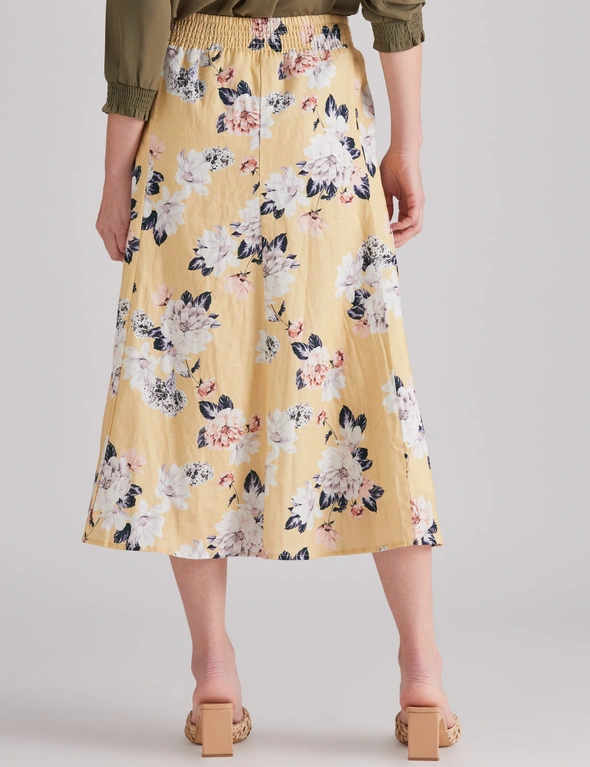 Noni B Shirred Waist Linen Skirt | Noni B