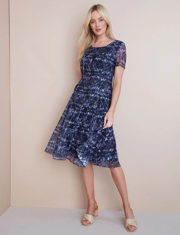 Noni B Panelled Print Lace Dress | W Lane