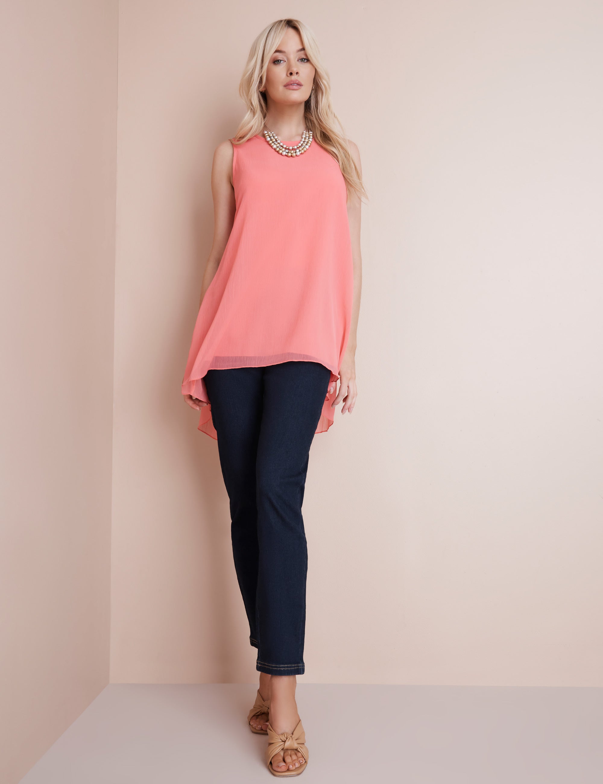 SLEEVELESS DOUBLE LAYER TOP | Noni B