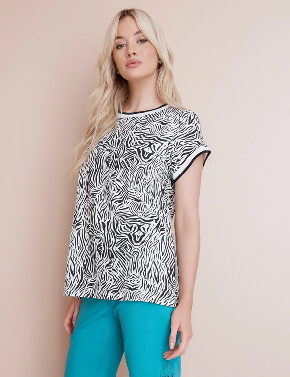 EXTENDED SLEEVE PRINT TEE, hi-res image number null