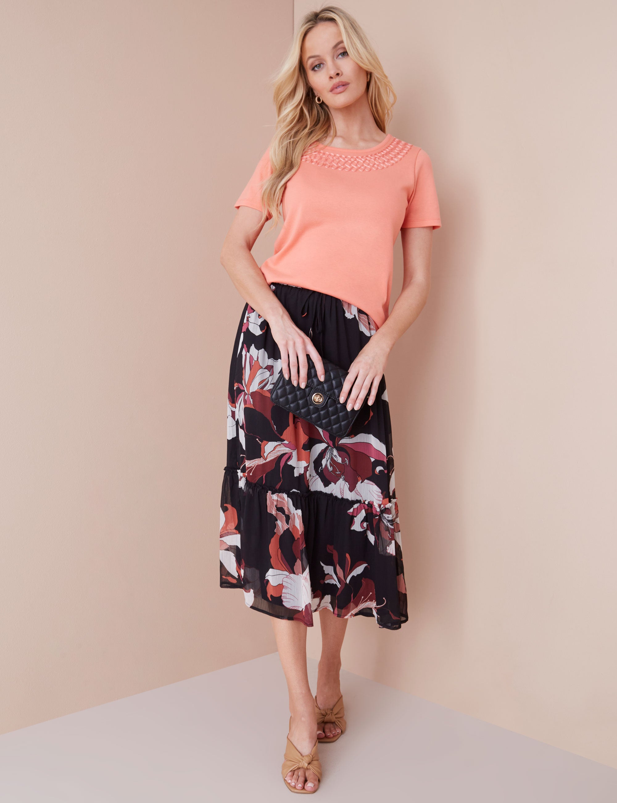 Noni B Frill Hem Midi Skirt | Noni B