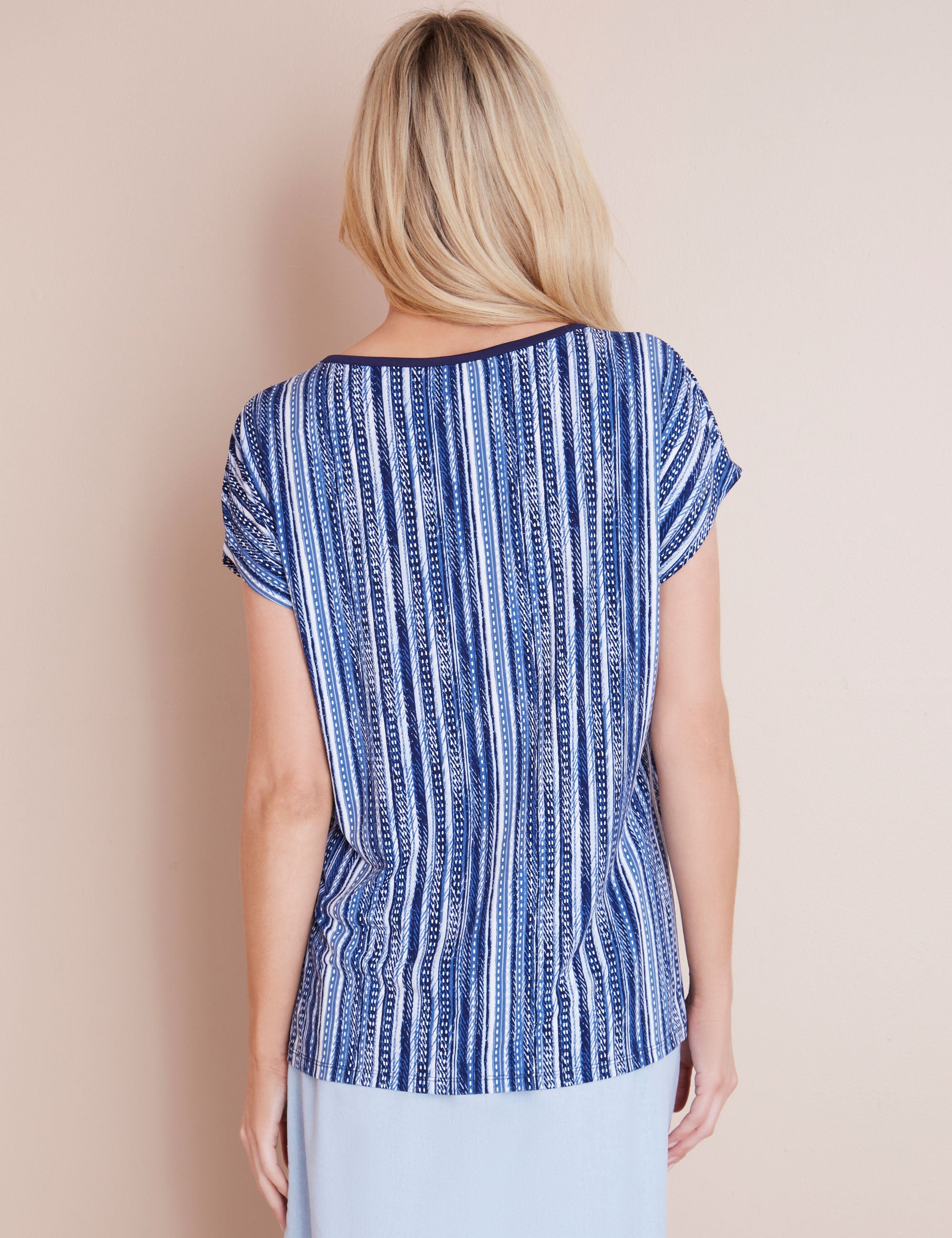 Noni B Stripe Puff Print T-Shirt | Liz Jordan