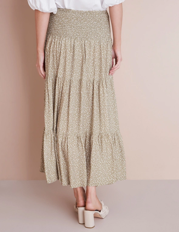 SHIRRED WAIST TIERED SKIRT, hi-res image number null