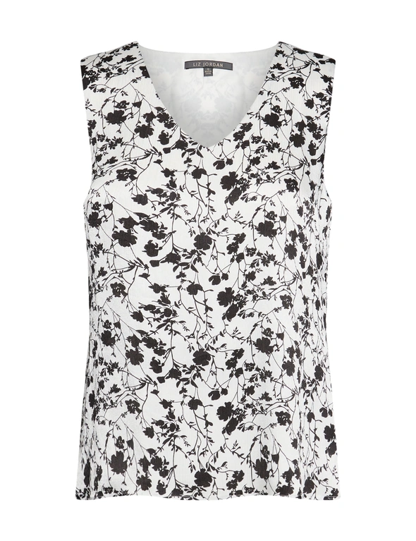 MONO FLORAL V-NECK WOVEN TOP, hi-res image number null