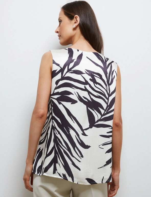 PRINTED V-NECK WOVEN TOP, hi-res image number null