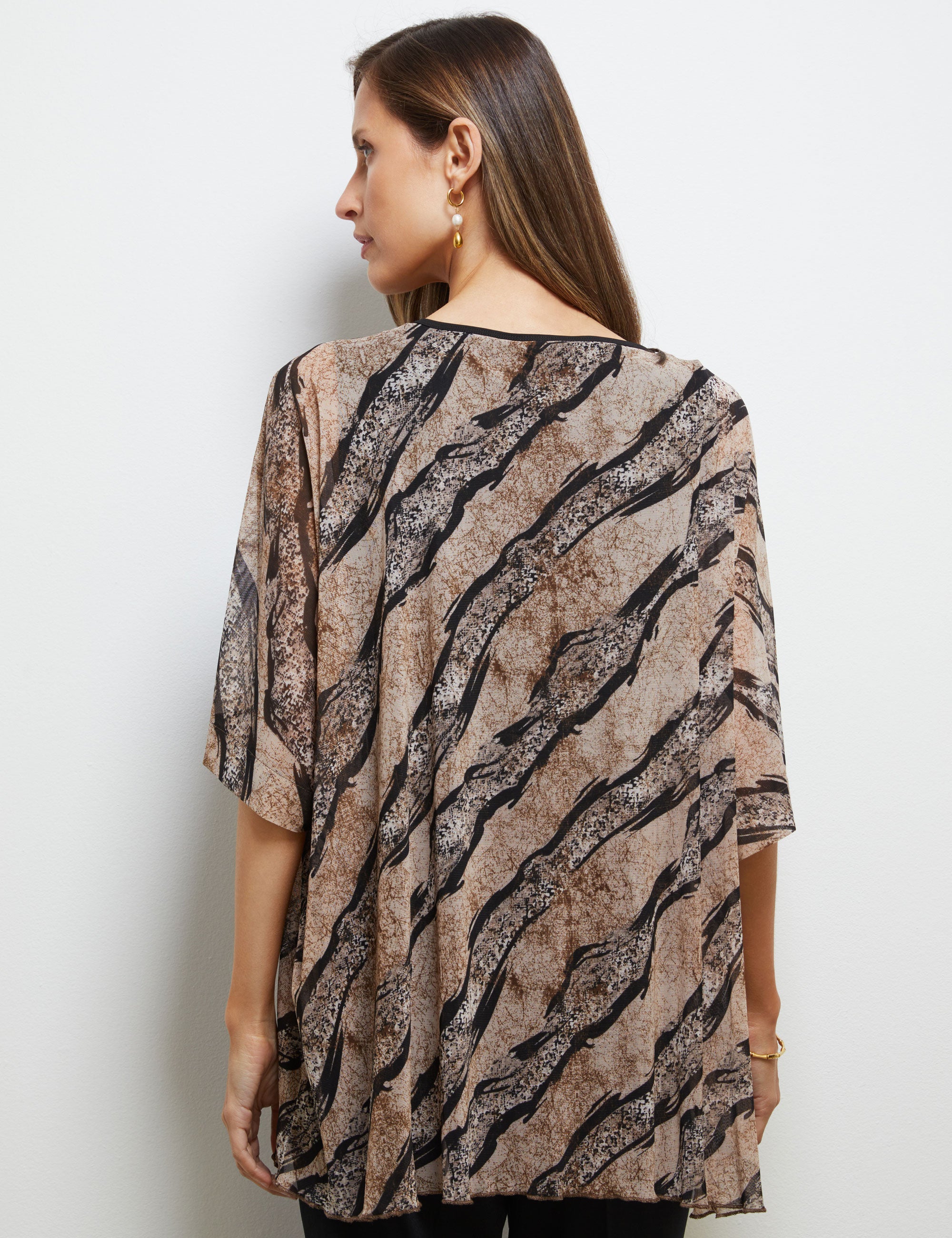 Noni B Double Layer Mesh Print Top | Liz Jordan