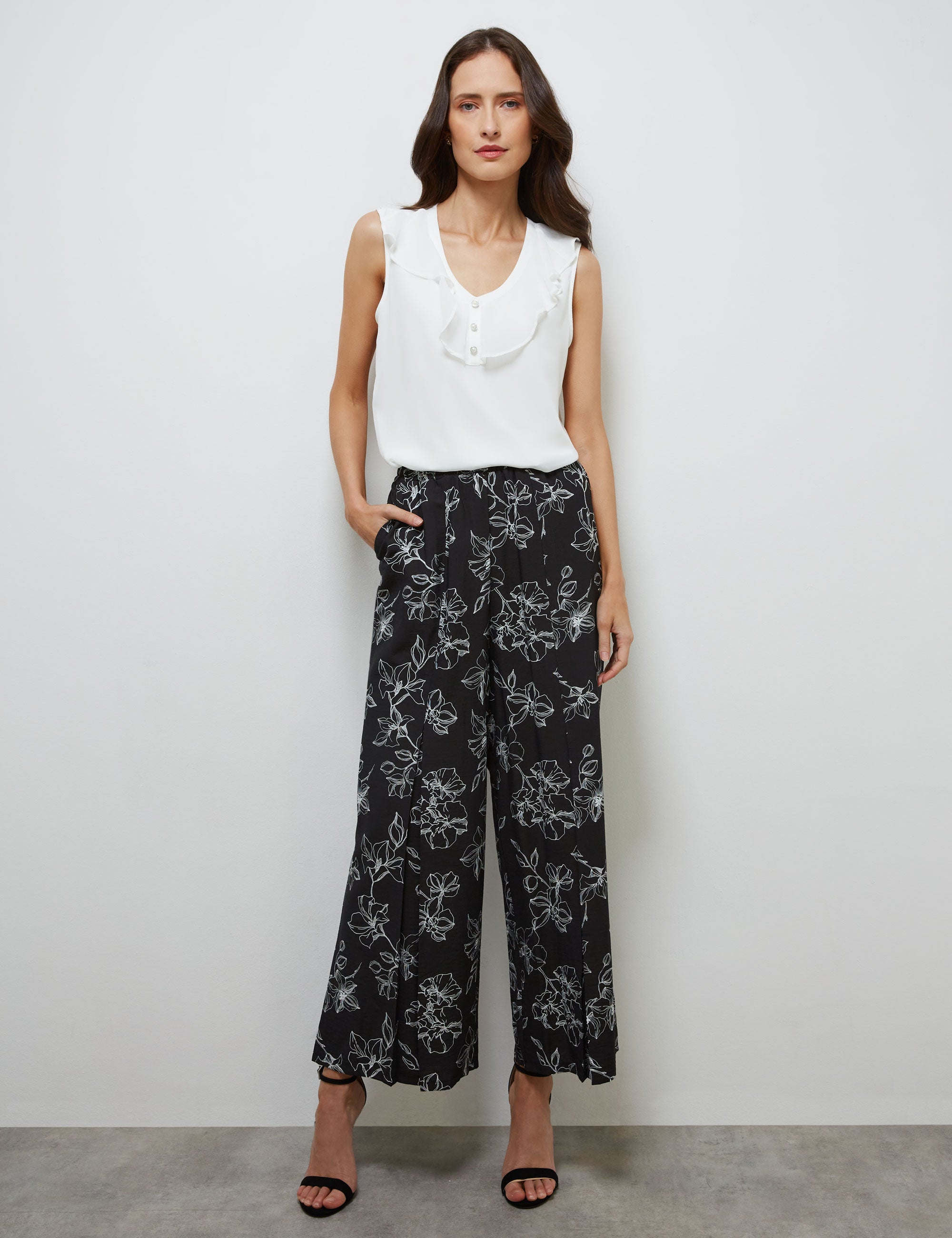 Noni B Wide Leg Stripe Pants | Noni B