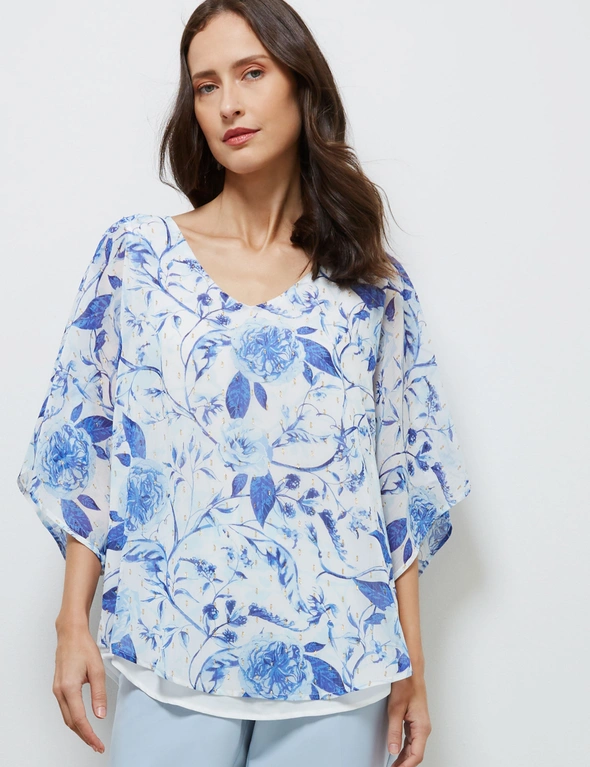 Noni B Lurex Print Double Layer Top, hi-res image number null