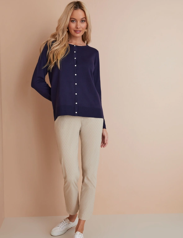 PEARL BUTTON KNIT CARDIGAN, hi-res image number null