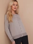 PEARL BUTTON KNIT CARDIGAN, hi-res
