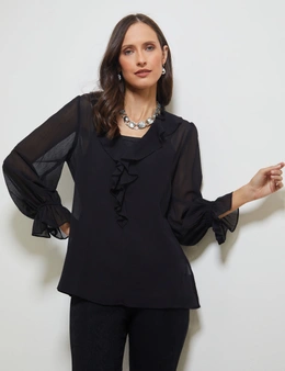FRILL TIE NECK BLOUSE