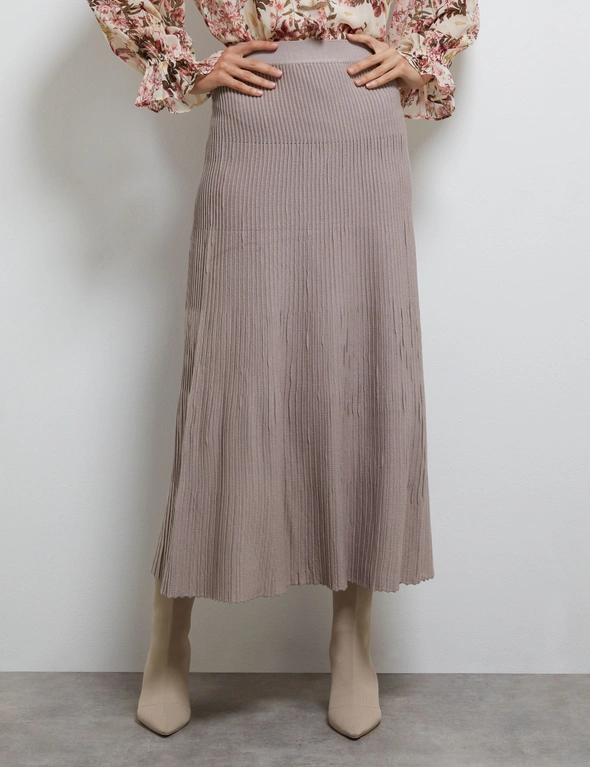 RIB A-LINE KNIT SKIRT, hi-res image number null