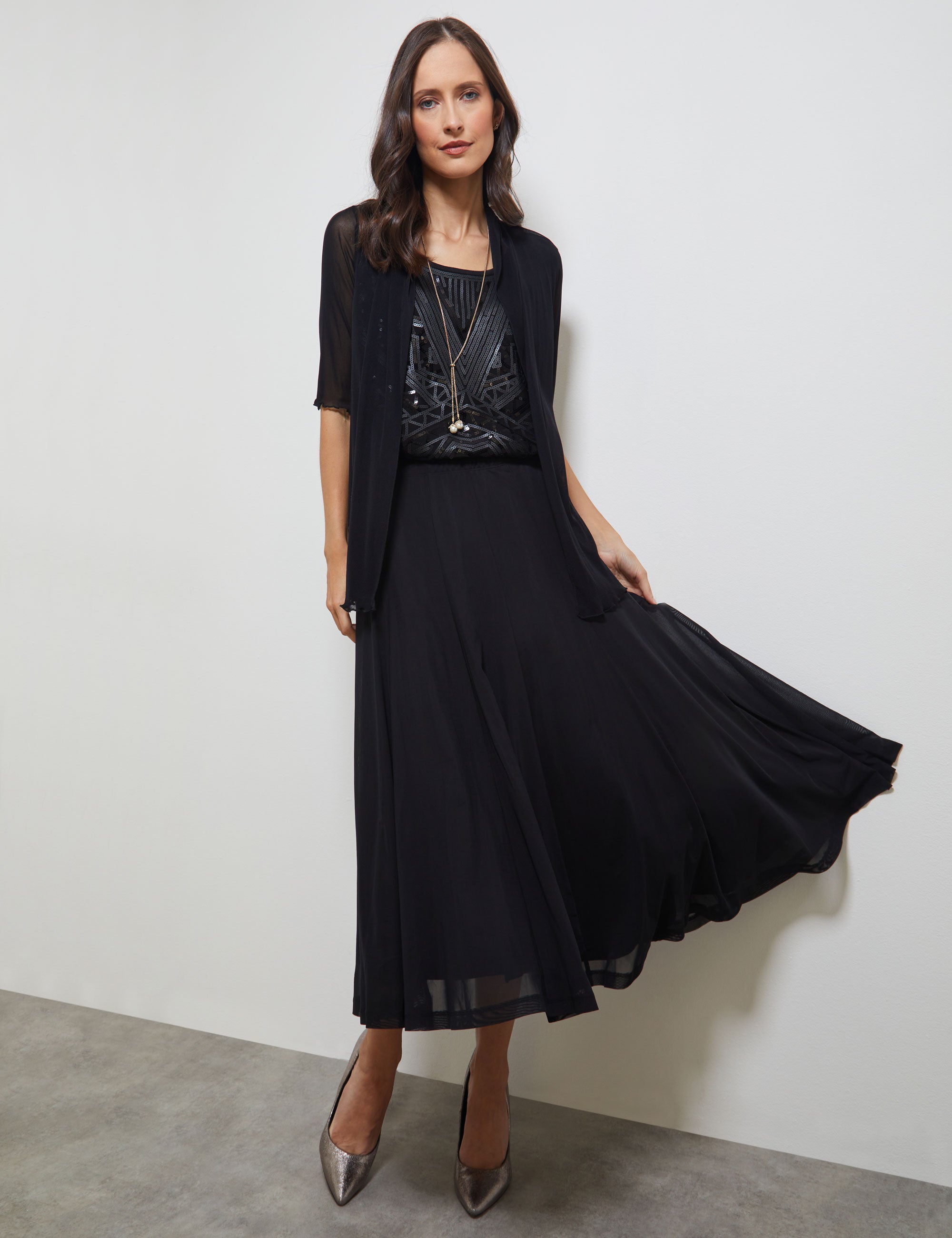 NONI B Womens Skirts Maxi Winter Black A Line Smart