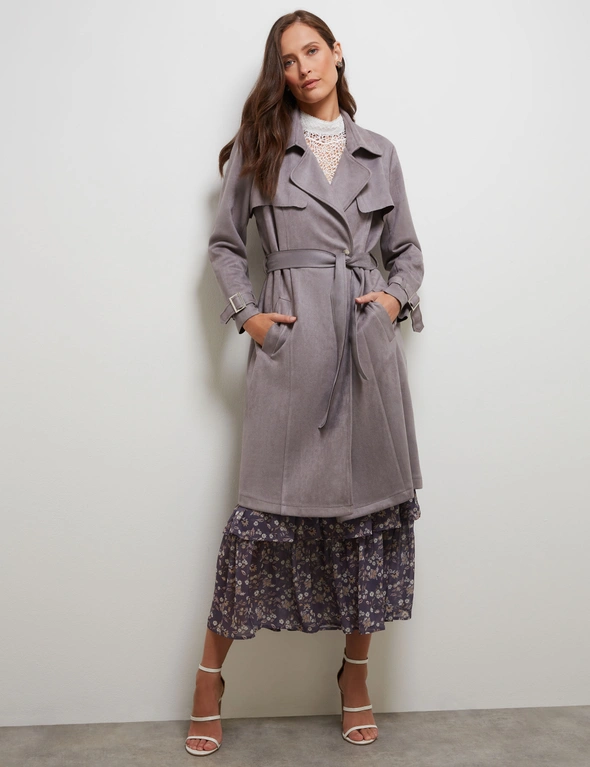 SUEDE TRENCH COAT, hi-res image number null