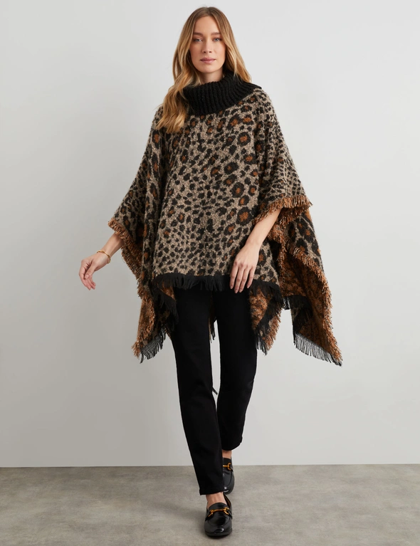 ANIMAL COWL NECK PONCHO, hi-res image number null