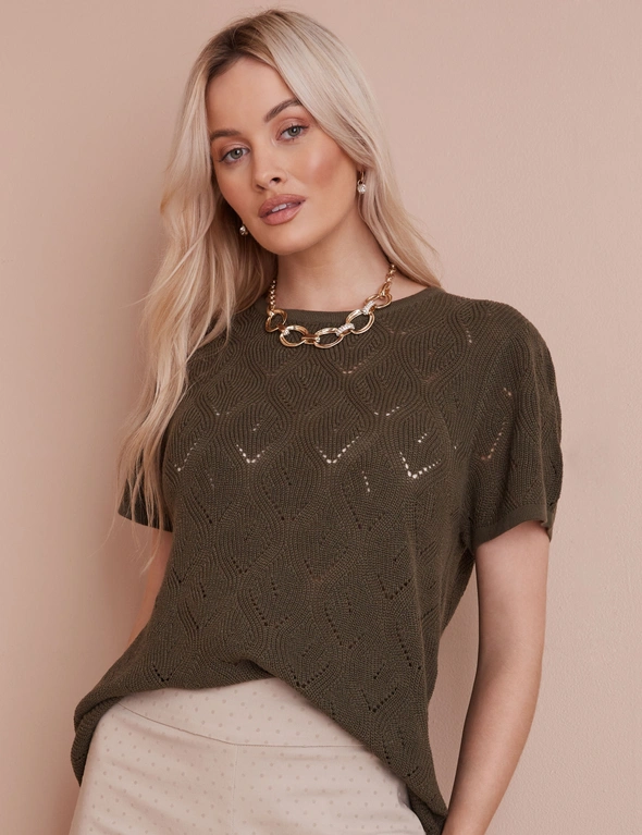 POINTELLE KNIT TOP, hi-res image number null