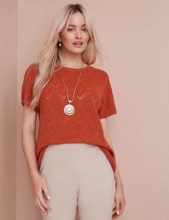 POINTELLE KNIT TOP, hi-res image number null