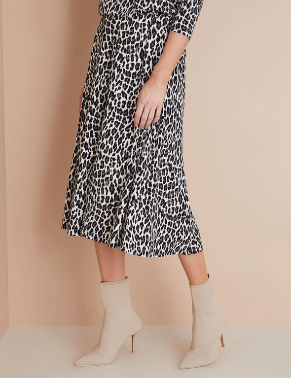 A-LINE PUFF PRINT KNIT SKIRT, hi-res image number null