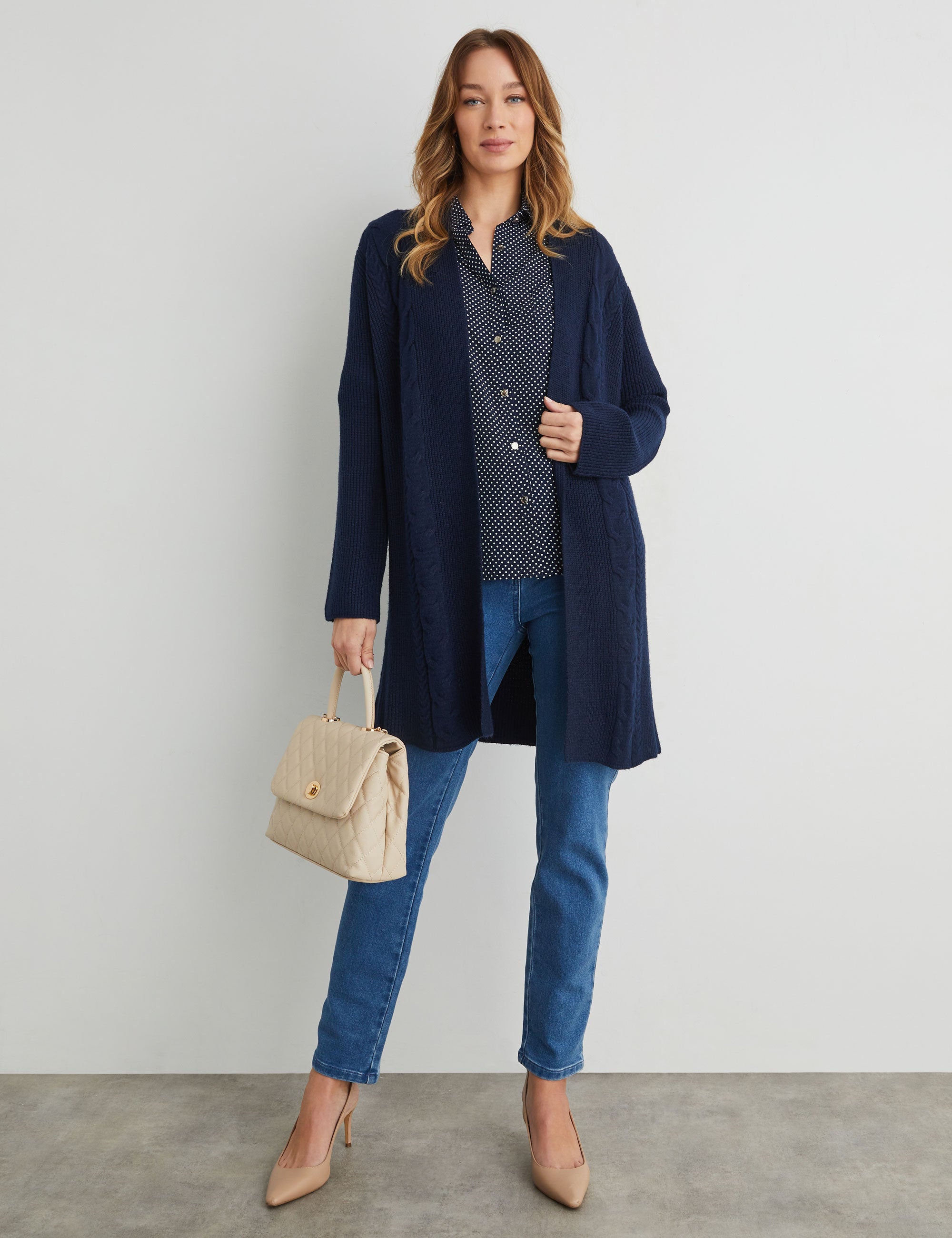 NONI B CABLE LONGLINE CARDIGAN | Liz Jordan