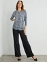 SIDE GATHER PAISLEY KNIT TOP, hi-res