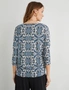 SIDE GATHER PAISLEY KNIT TOP, hi-res