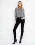 RUSCHED NECK PRINTED KNIT TOP, hi-res