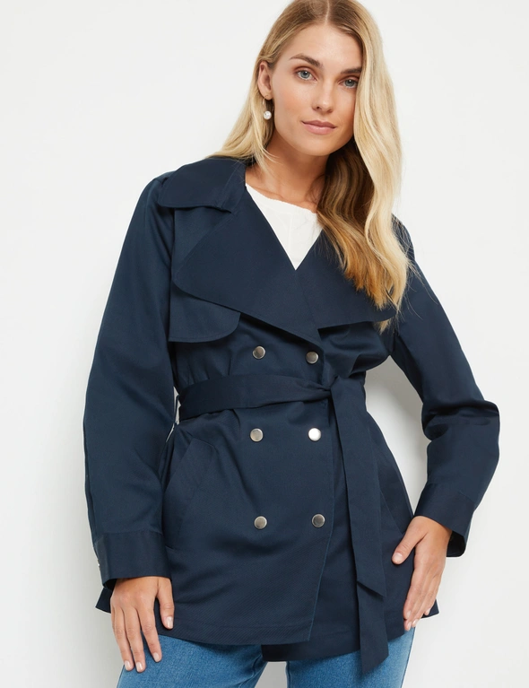 NONI B TIE WAIST SHORT TRENCH, hi-res image number null